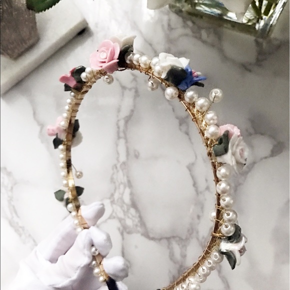 Beautiful Paris DG style ceramic rose headband main image 4