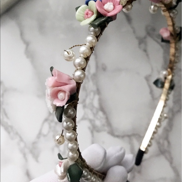 Beautiful Paris DG style ceramic rose headband