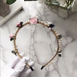 Beautiful Paris DG style ceramic rose headband