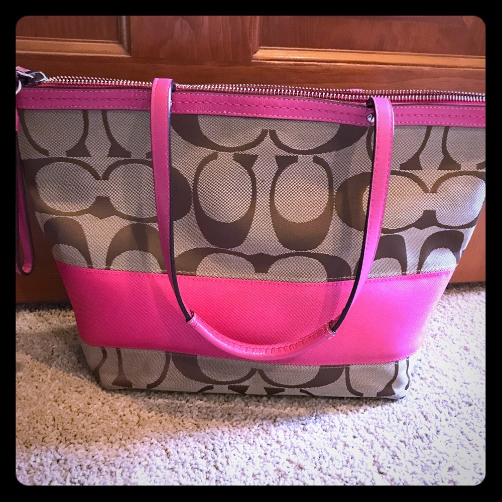 Coach Signature Stripe Handbag