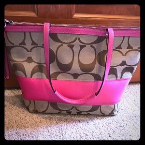 Coach Signature Stripe Handbag