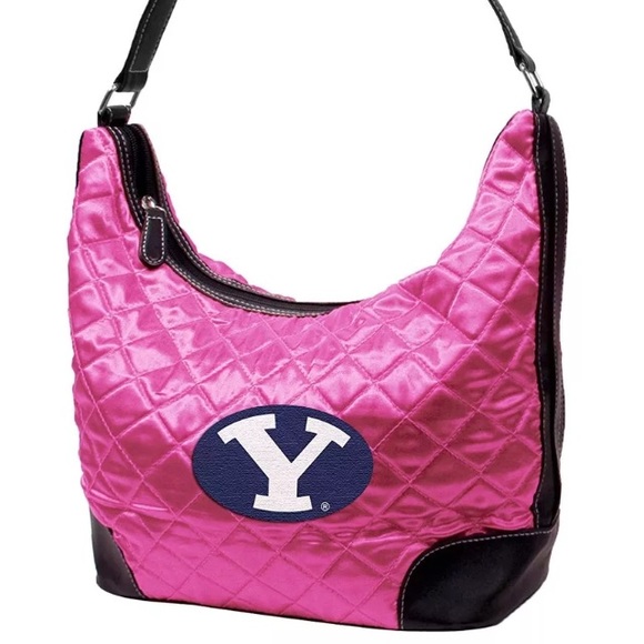 NCAA Brigham Young Cougars Pink Quilted Hobo - Picture 1 of 1
