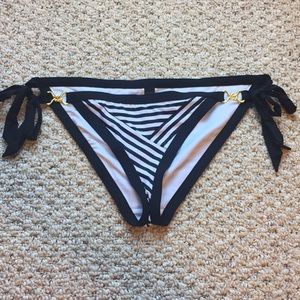 Black and White Striped Bikini Bottom