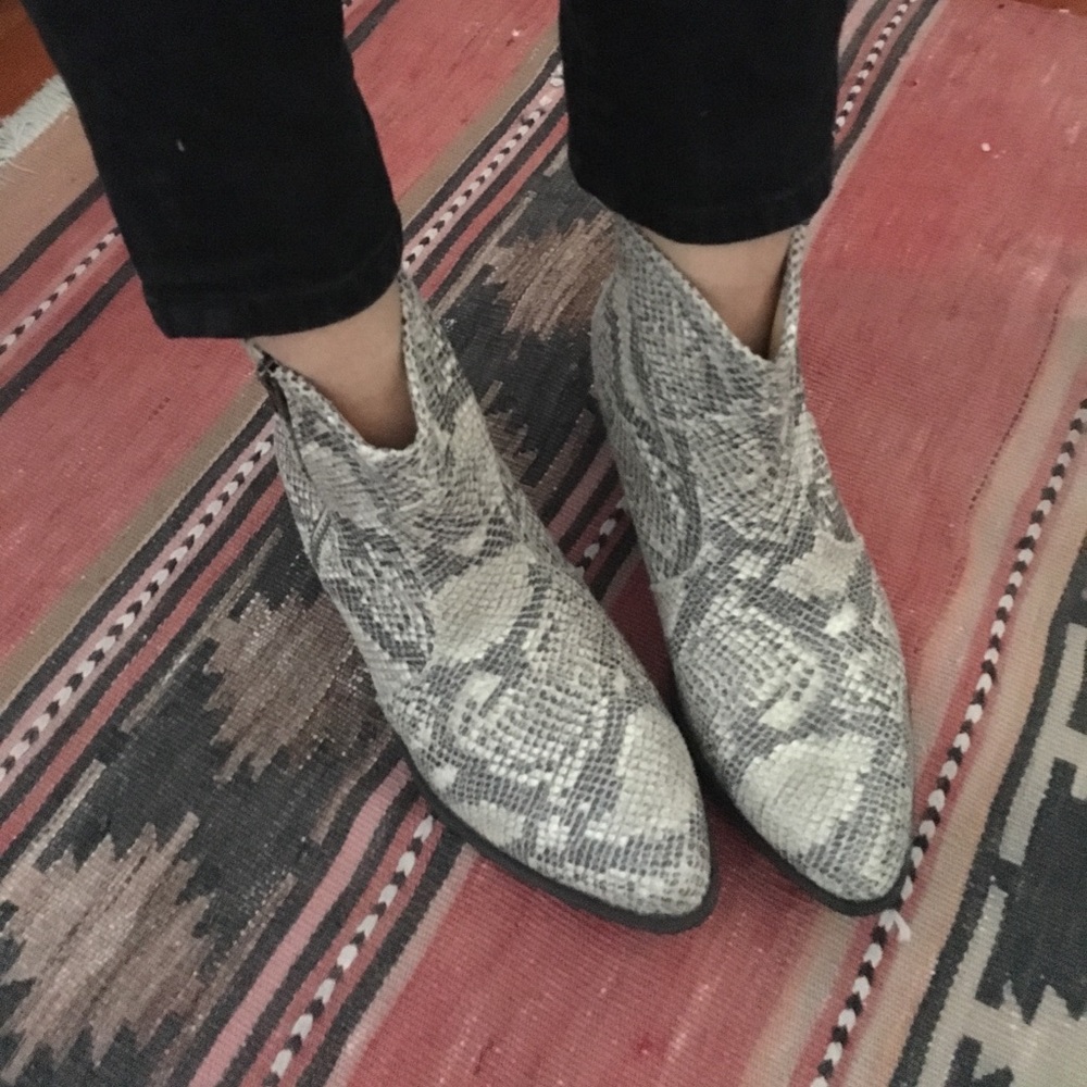 Coconuts snakeskin python ankle boots