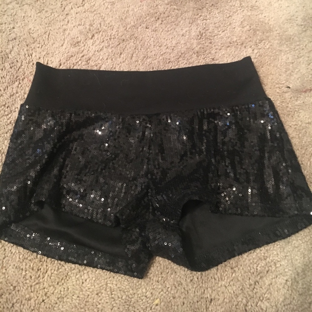 Black sequined shorts