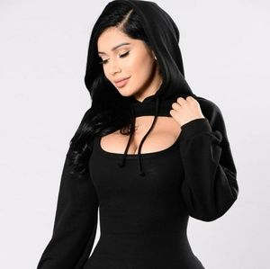 Long sleeve hoodie top
