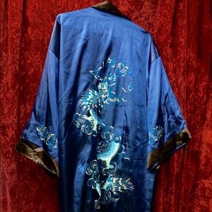 Vintage Floor Length Embroidered Dragon Kimono
