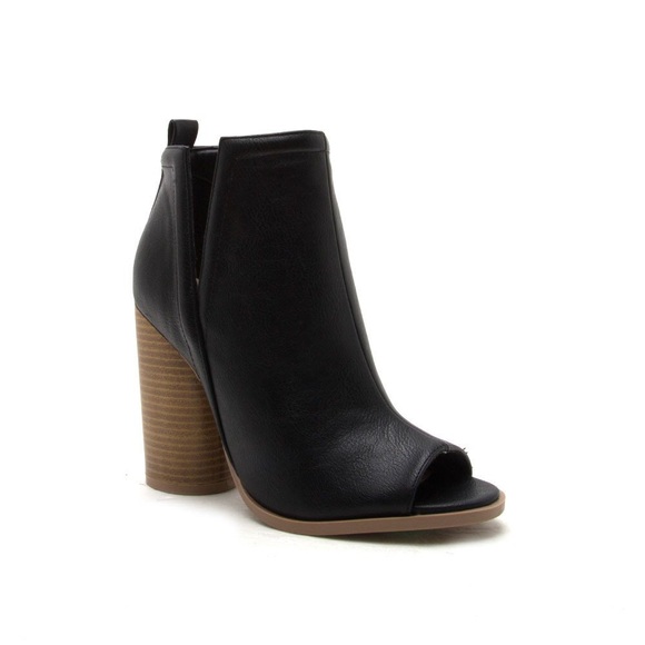 😍Restock BLACK PEEP TOE CYLINDER HEEL  BOOTIE - Picture 8 of 8