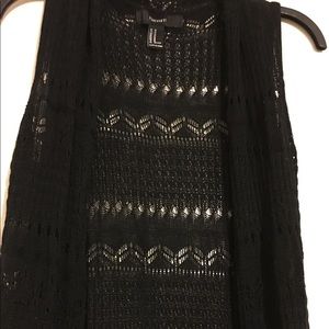 Forever 21 Long Black Knit Duster