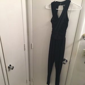 Open back black jumpsuit