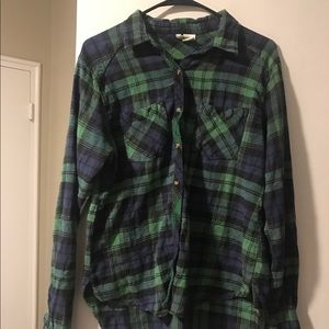 Blue and green flannel