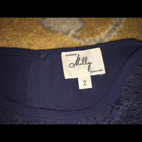 Milly navy lace top with buttons up back - Picture 2 of 4