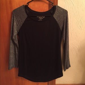 Quarter Sleeve Black American Eagle Shirt