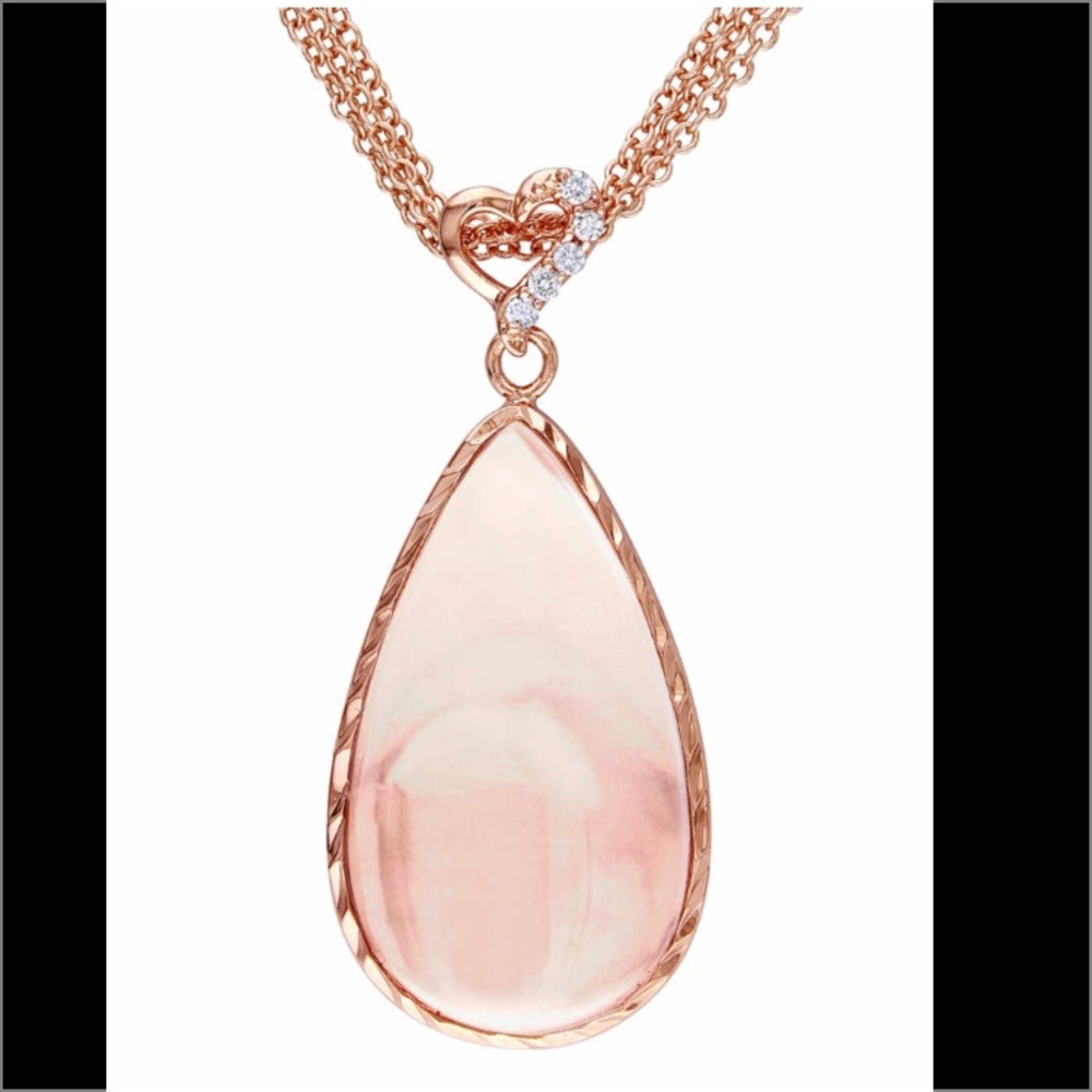 Delmar NWT 5 Diamond Heart w 10k Rose Gold Pendant