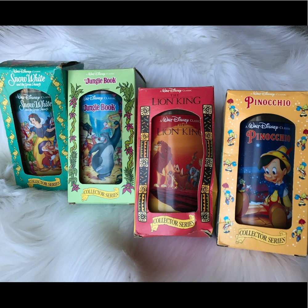 4 Vintage Burger King Disney Collectors Cups