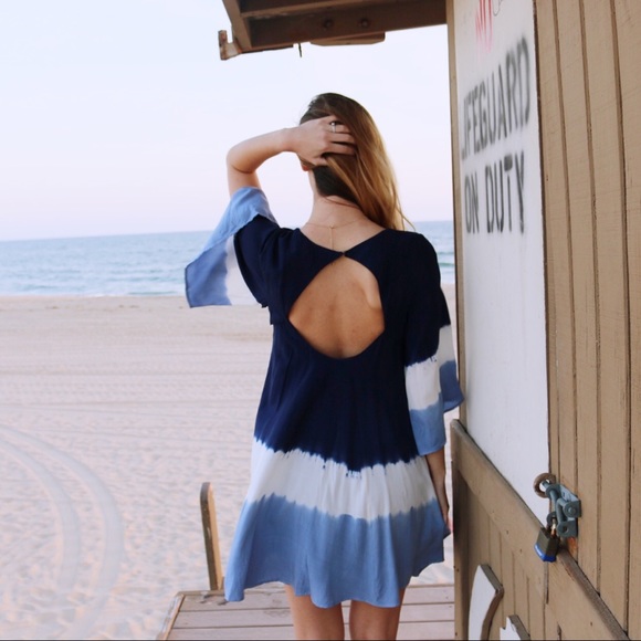 navy tie dye dress - Picture 4 of 4