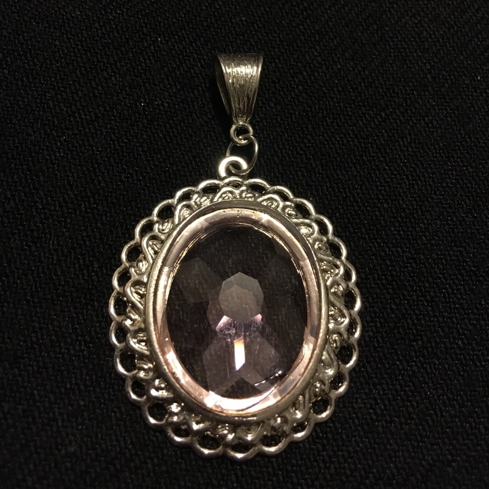 PALE PINK CRYSTAL PENDANT