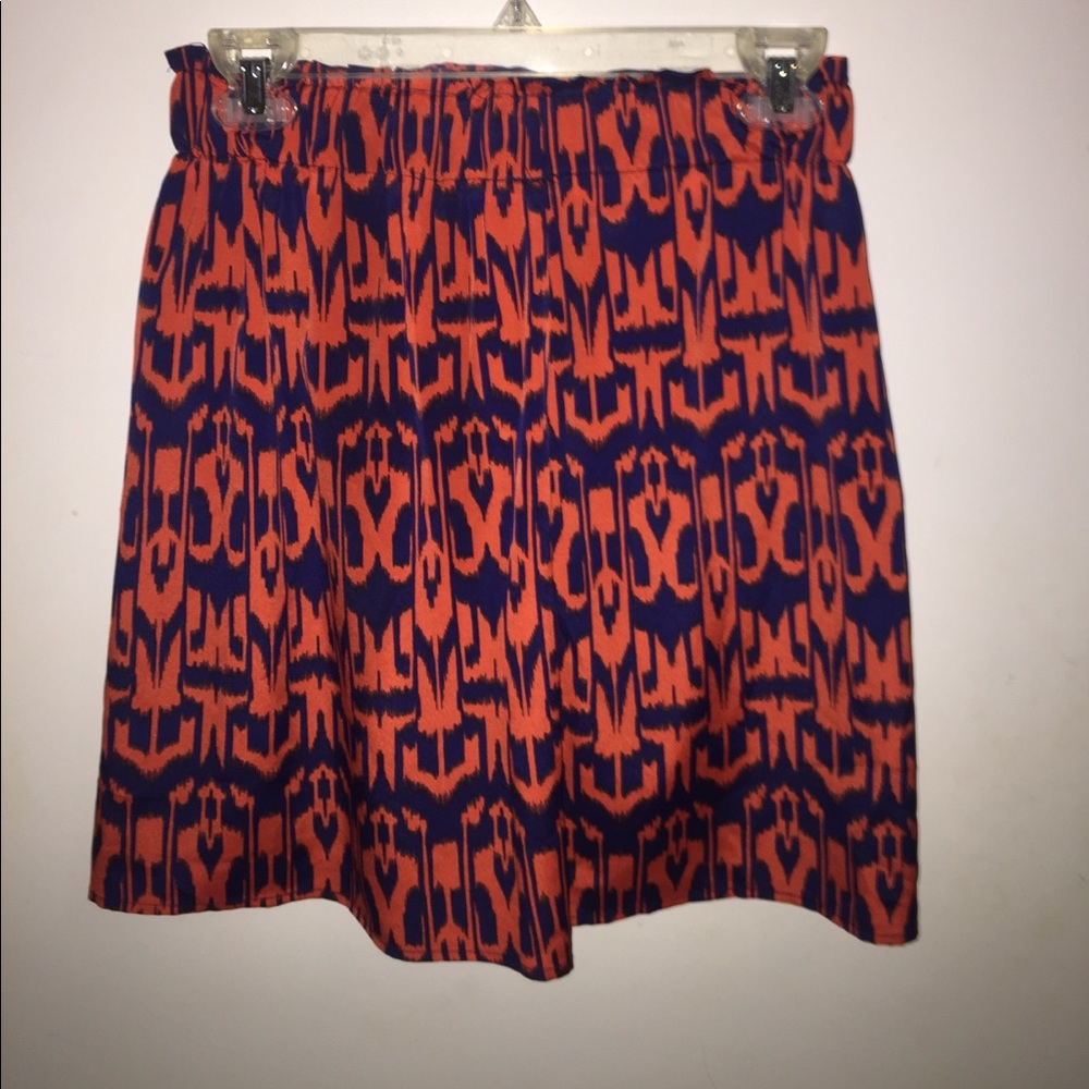 Blue and Orange High Waisted Skirt
