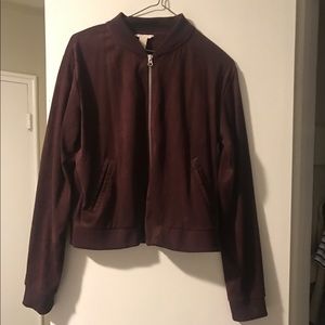 Suede bomber jacket