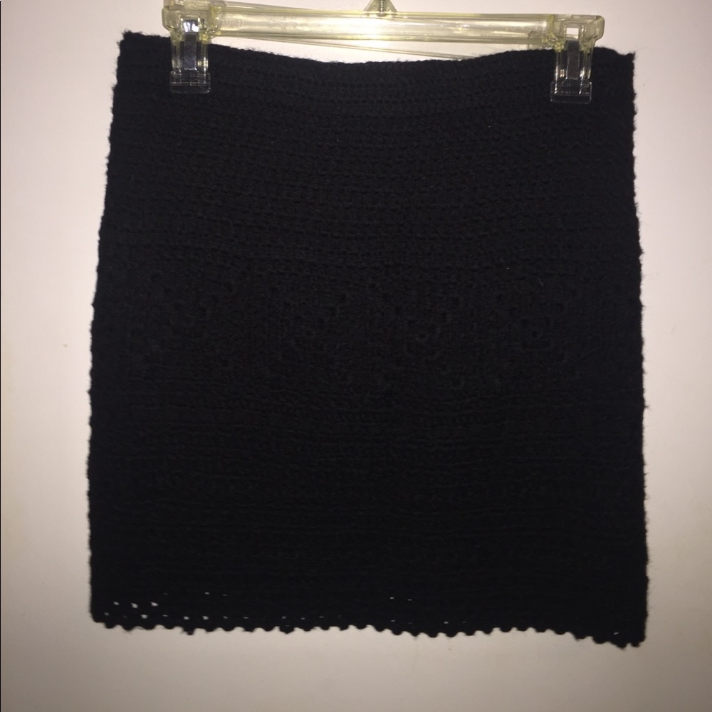 Knitted Black Mini Skirt