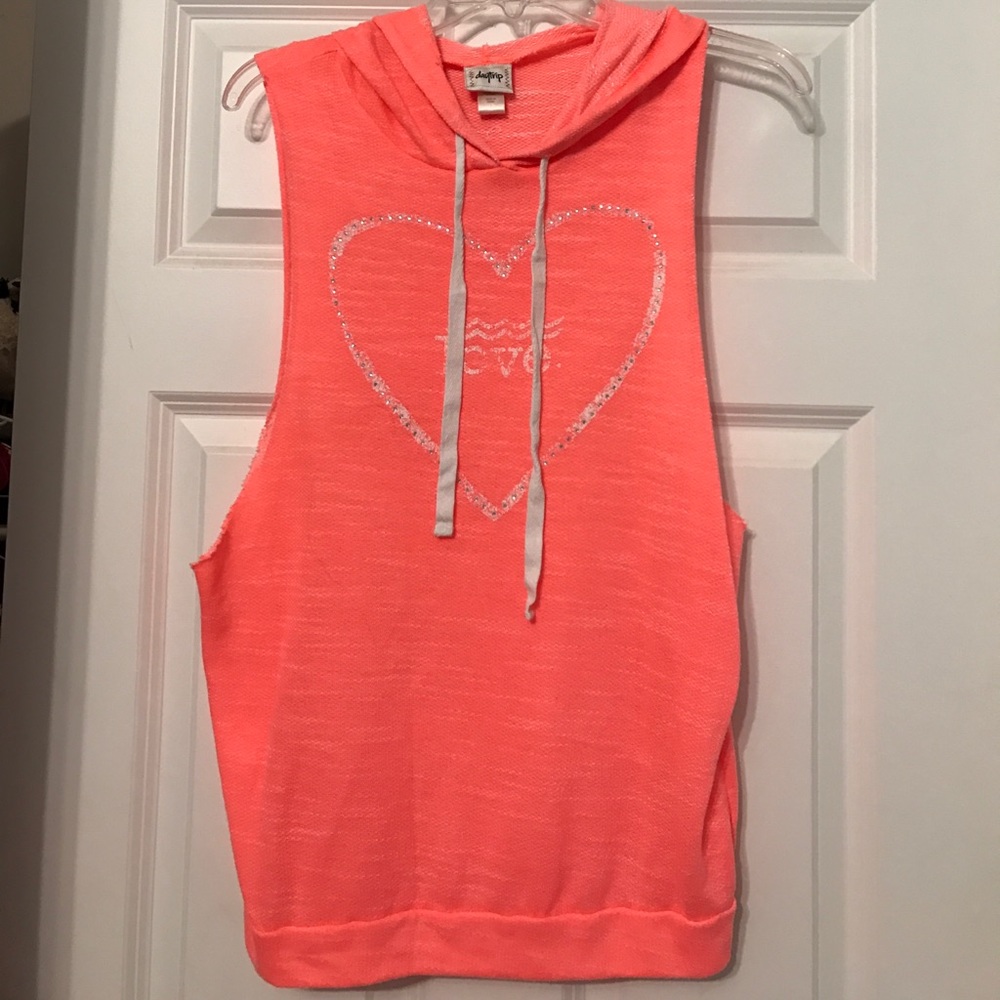 Orange sweatshirt tank
