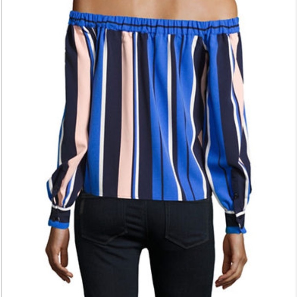 Romeo & Juliet Couture Striped Off Shoulder Top - Picture 2 of 7