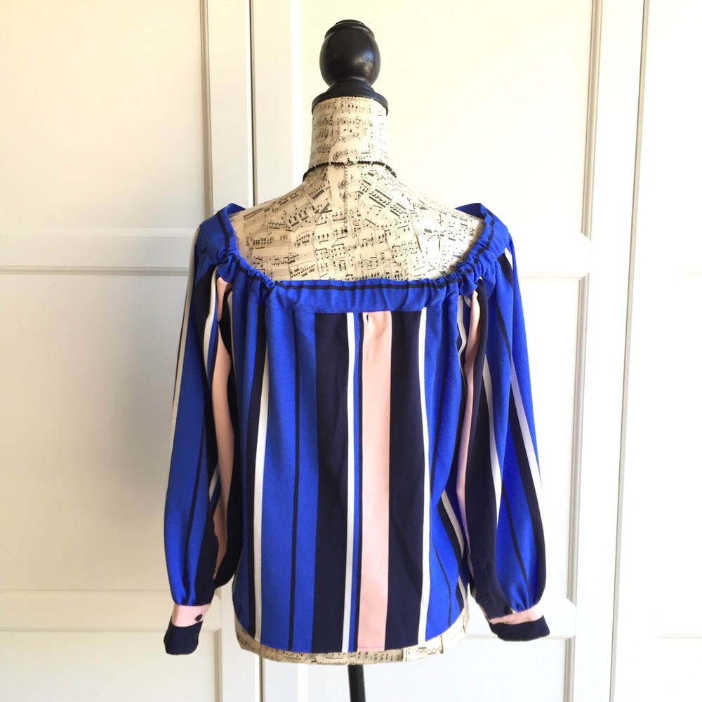 Romeo & Juliet Couture Striped Off Shoulder Top - Picture 7 of 7