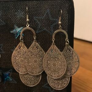 Silver dangle earrings