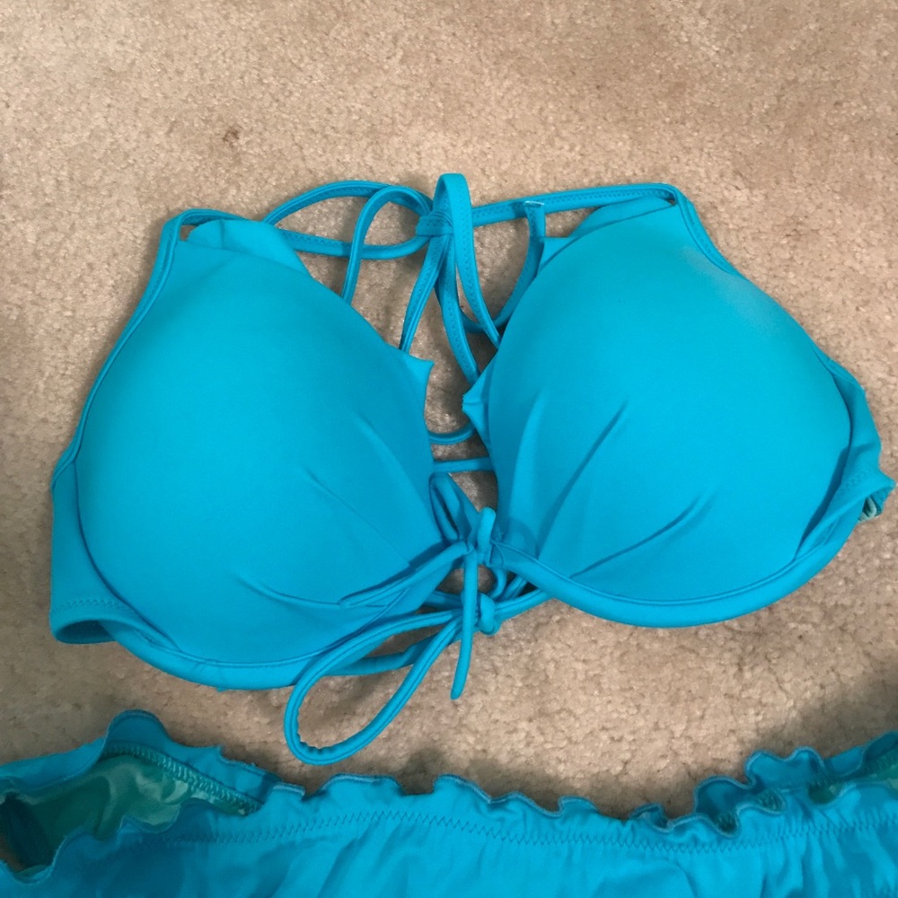 Bright blue Victoria's Secret bathing suit