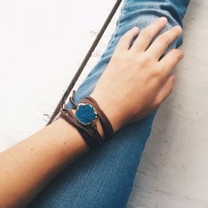Blue Crystal Wrap Bracelet