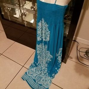 Blue and white summer dress