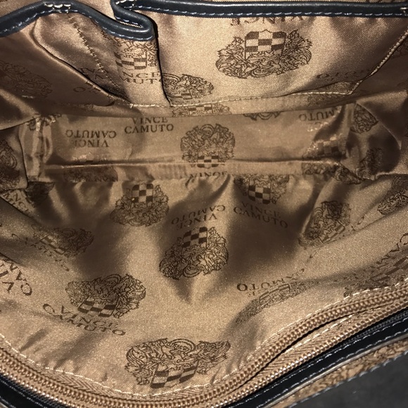 Vince Camuto black brown and beige hand bag - Picture 3 of 4