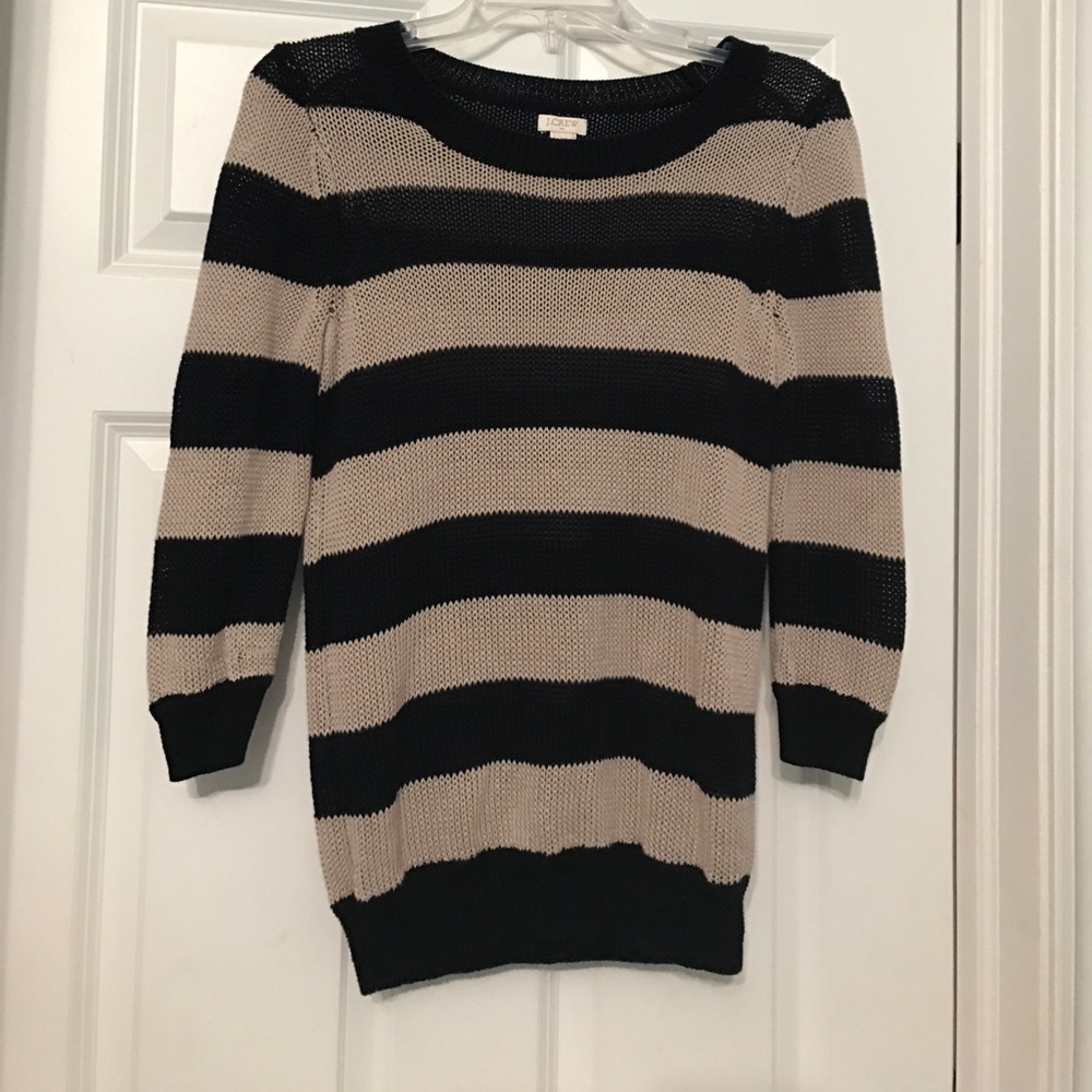 Navy and tan sweater