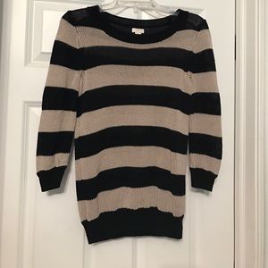 Navy and tan sweater