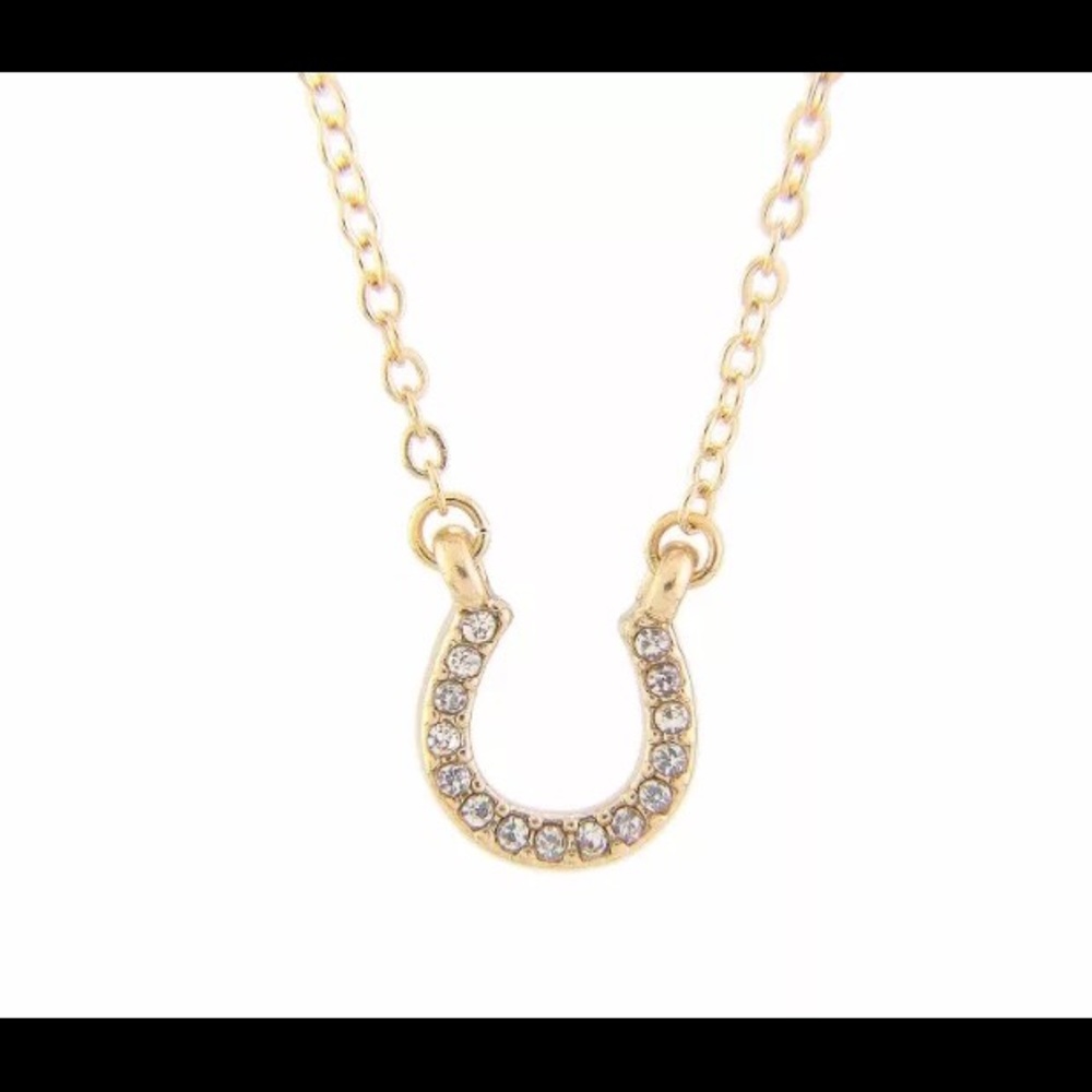 Gold horseshoe necklace