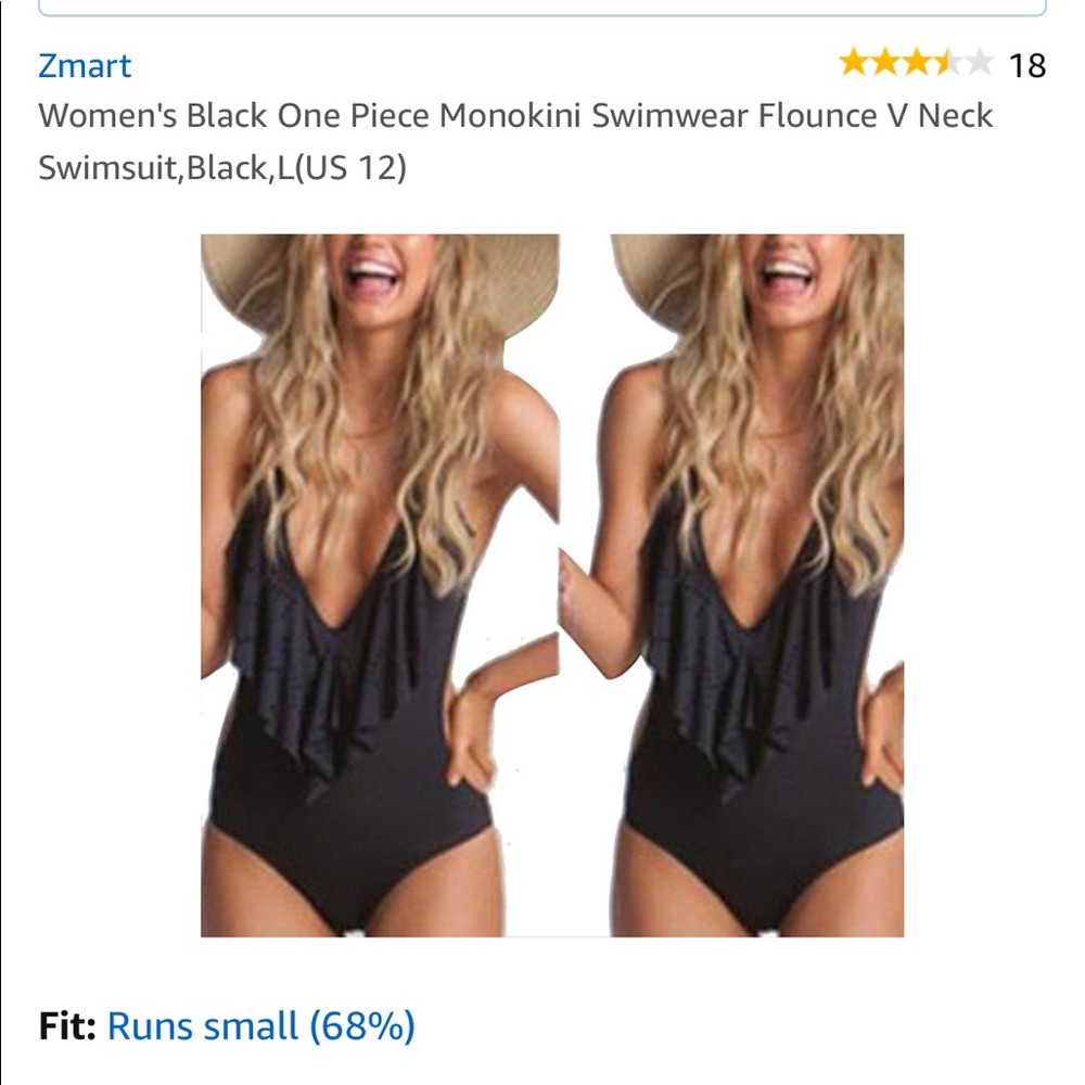 Black One Monkini Bathing Suit