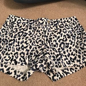 Navy leopard shorts