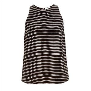 A.L.C. Black Anise Striped Silk-Crepe Top