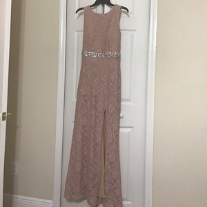 Pink with sparkles long dress