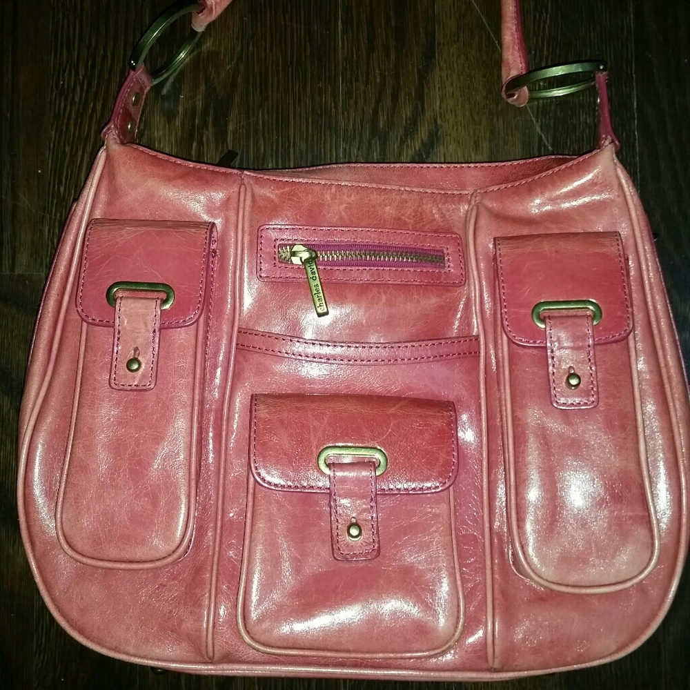 Charles David Antique Rose Leather Purse