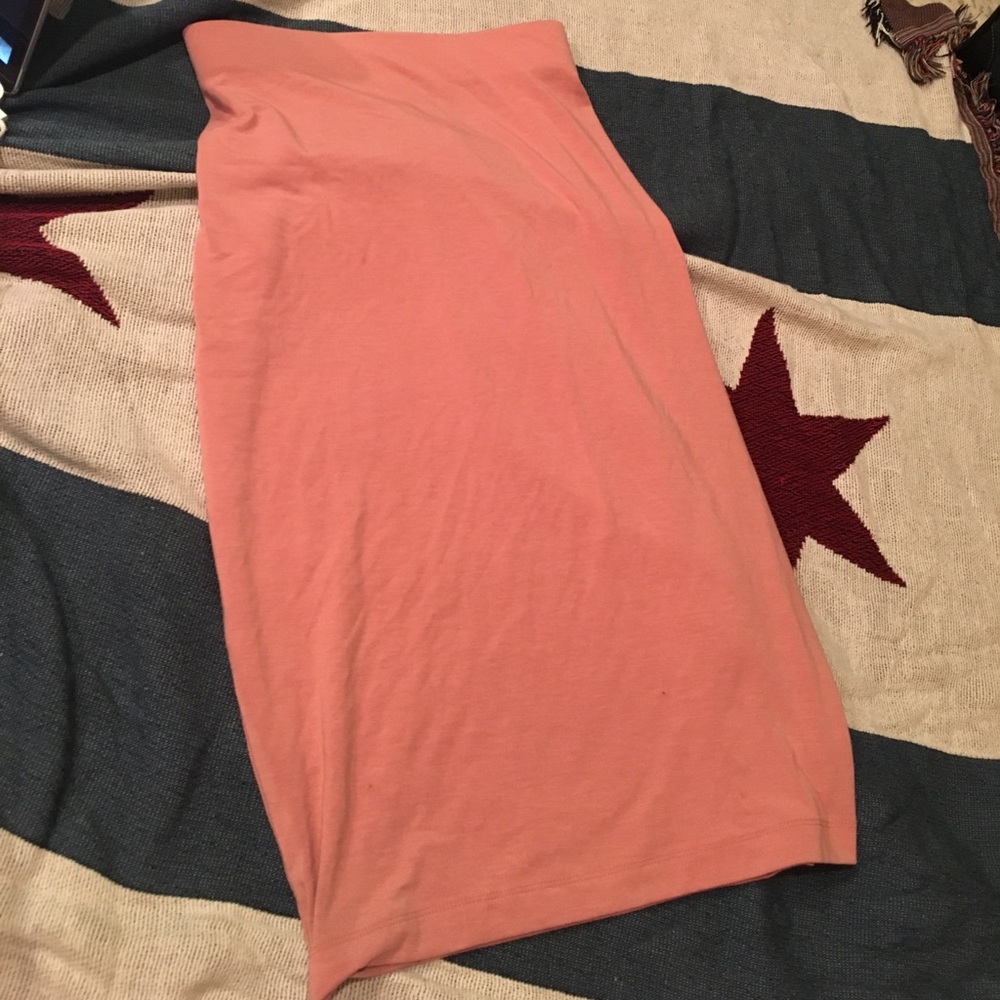 Rose Blush Plus Size Midi Pencil Skirt