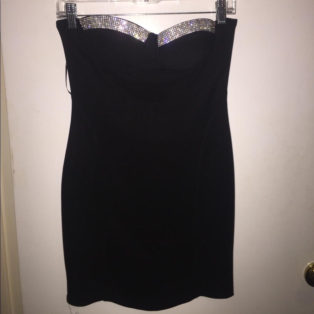 Bedazzled Bodycon Black Mini Dress