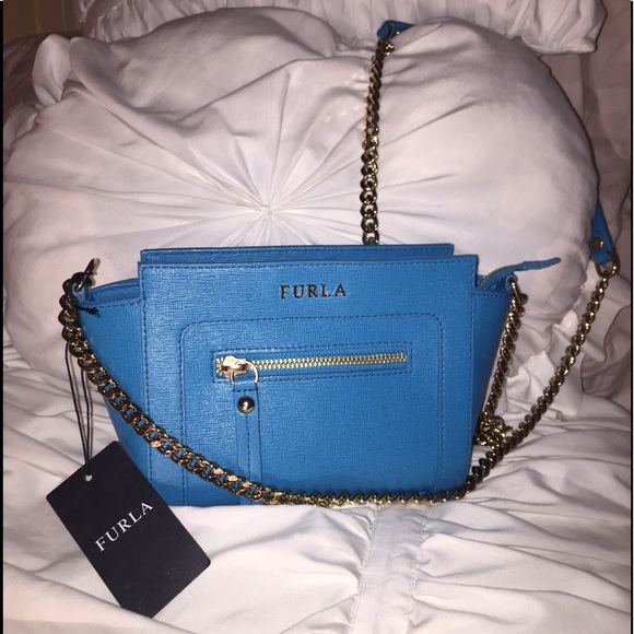 Furla blue mini crossbody - Picture 1 of 3