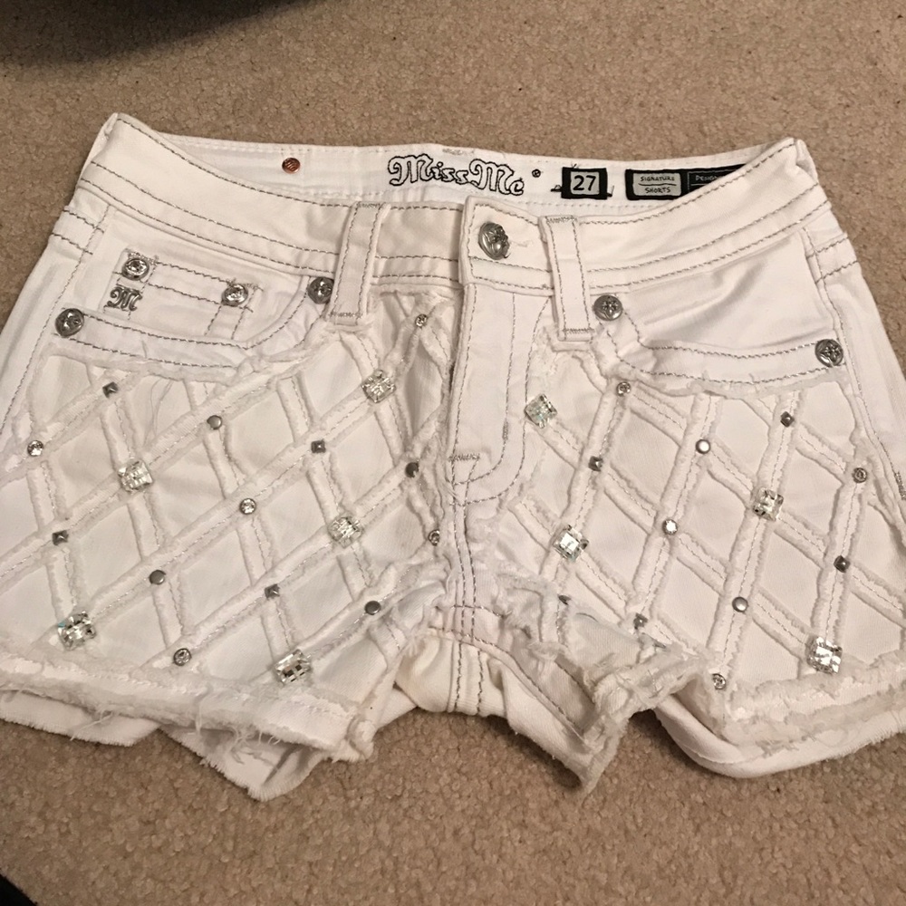 White bling shorts