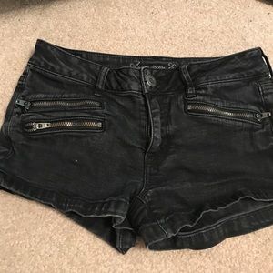 Black zipper shorts