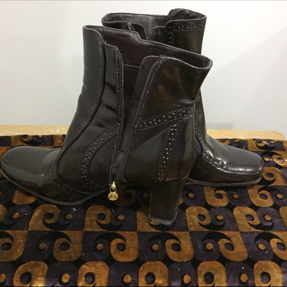 Chocolate Patent Leather Entienne Aigner Boots