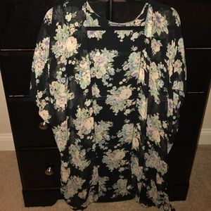 Brandy Melville Floral Chiffon Cape