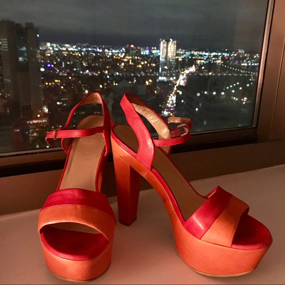Stuart Weitzman Colorblock Leather Sandals