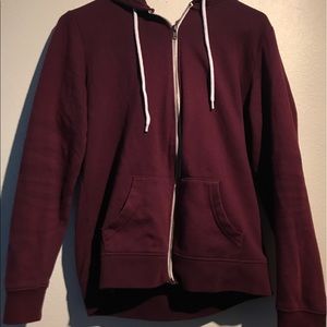 burgundy with white zipper hoodie!