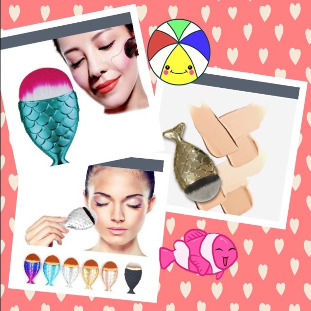 🚫SOLD🚫🐳PINK & TURQUOISE MERMAID MAKE-UP BRUSH🐳